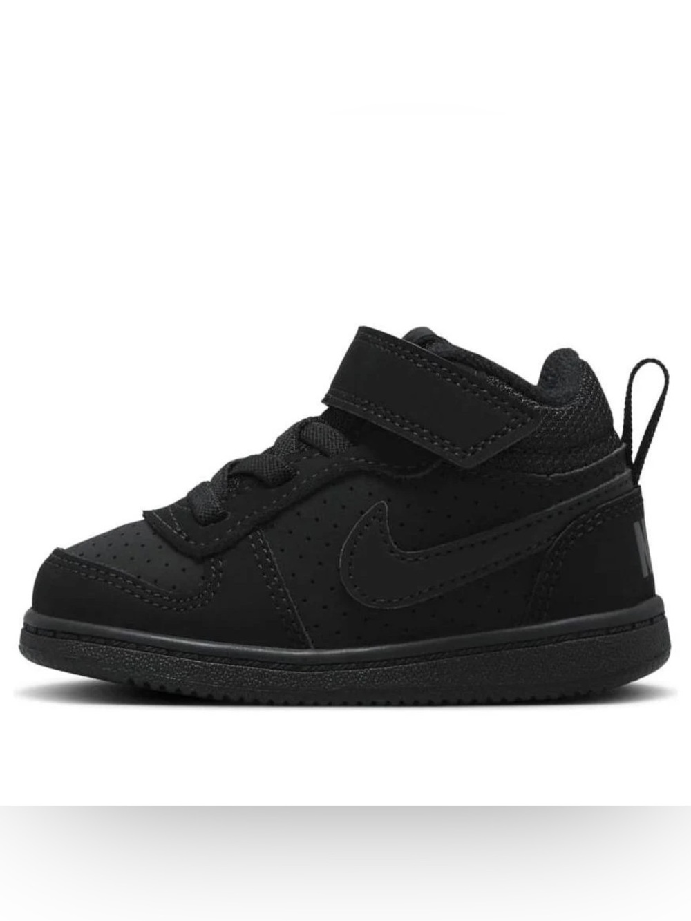 Nike Kids Black High-Top Sneaker with Hook-and-Loop Strap